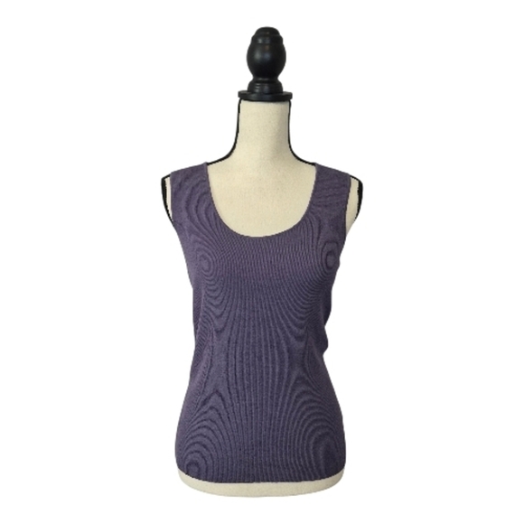 St. John Tops - St. John Tank Top Dusty Purple Mauve Scoop Neckline Knit Wool Blend Womens Sz S